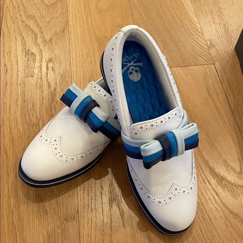 G/FORE WOMEN'S RIBBON BROGUE CRUISER GALLIVANTER GOLF SHOES NWT blue ribbon - Picture 1 of 7
